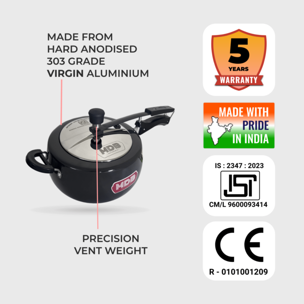 MDB Hard Anodised Handi Pressure Cooker -1-min